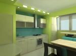 Модулни мебели за кухни ПДЧ мат в зелено
