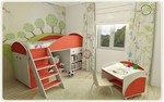 Детска стая с двуетажни леглаж с различни материали София